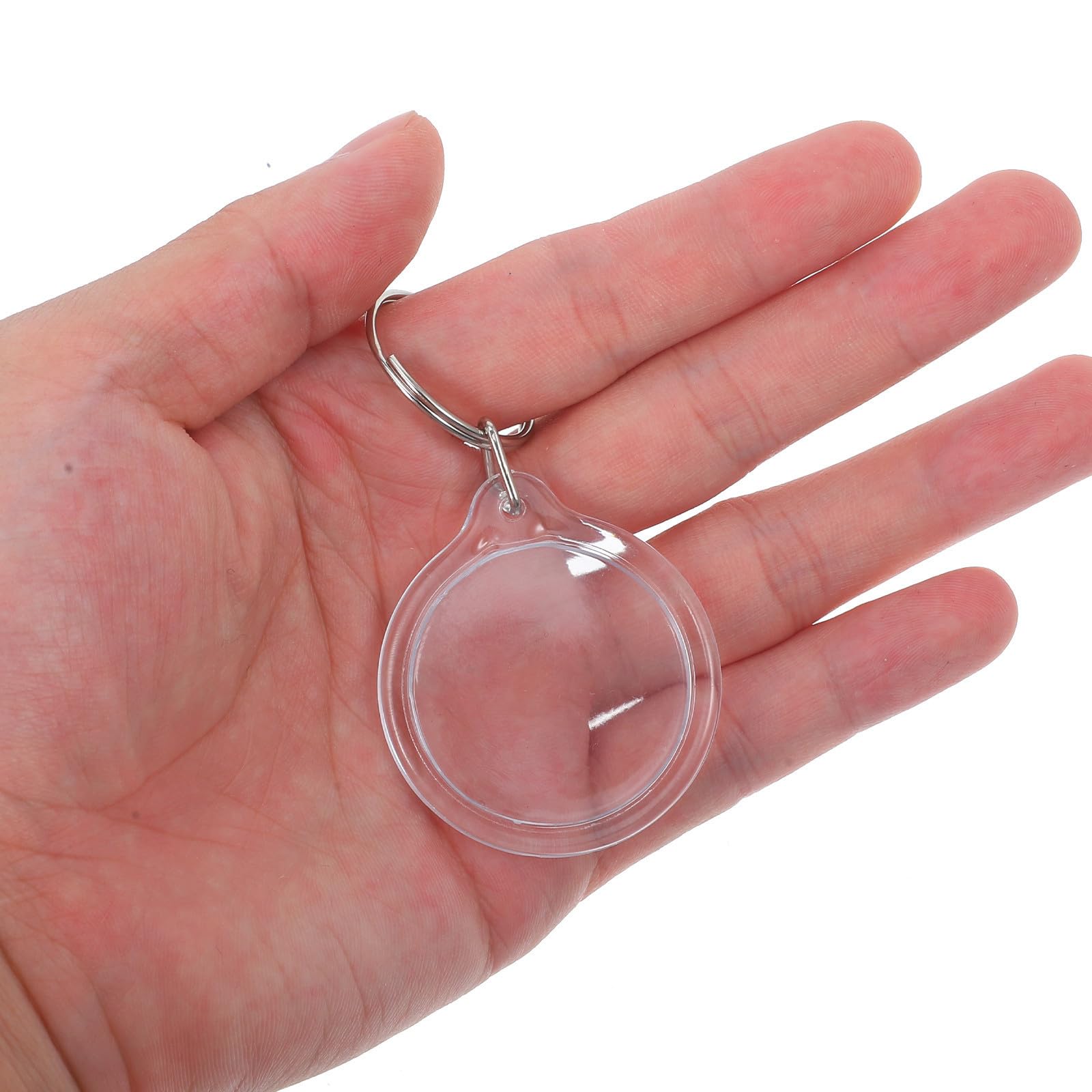 ifundom 100 Pcs Anneau Porte-clés Brisé Soi-même en Acrylique Cadre Photo Circulaire Transparent Vierge pour Clés, Détenteur de Clés, DIY