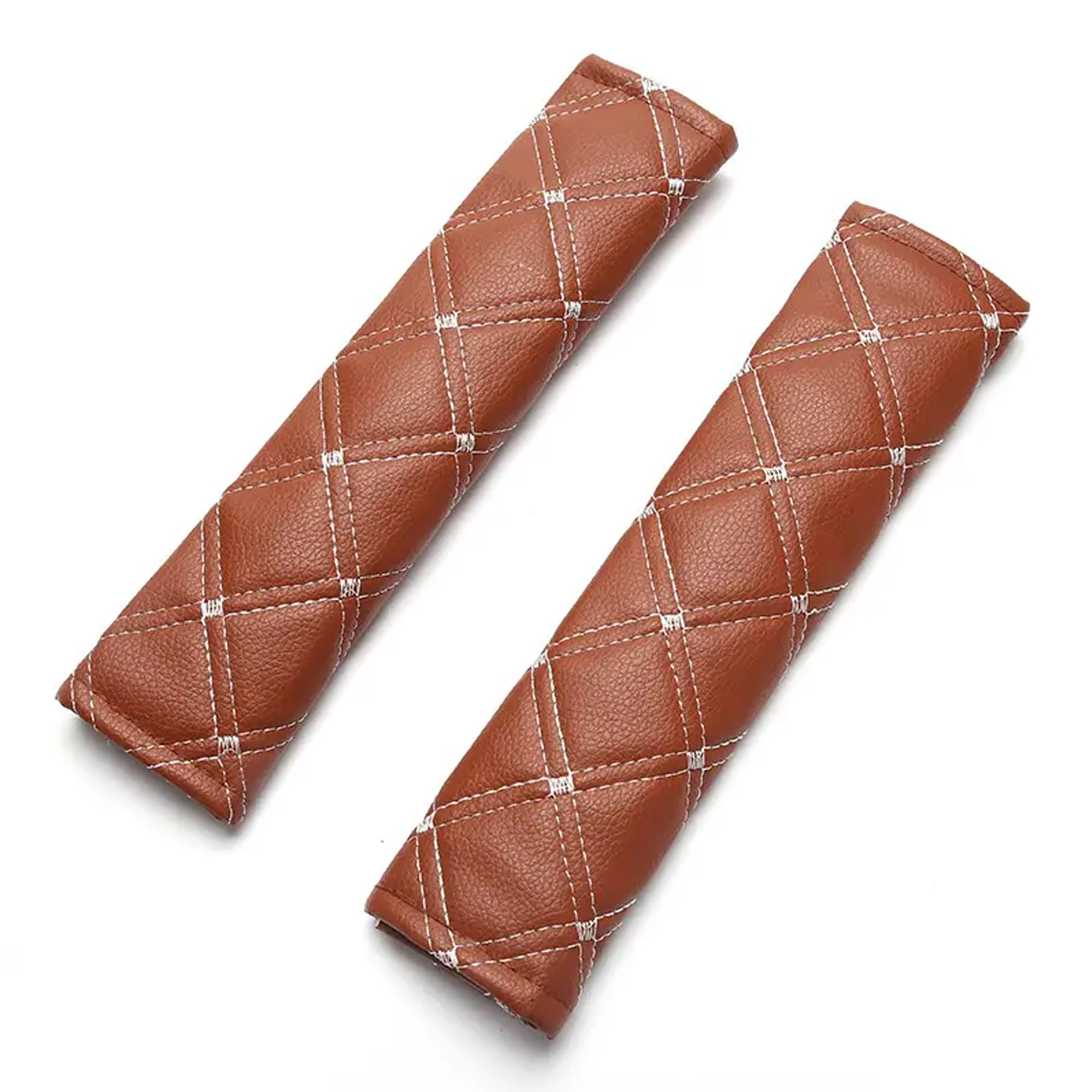 NIKAVI, (2 PCS) SEAT Belt Shoulder PAD (White LINE Brown PAD)-image-45