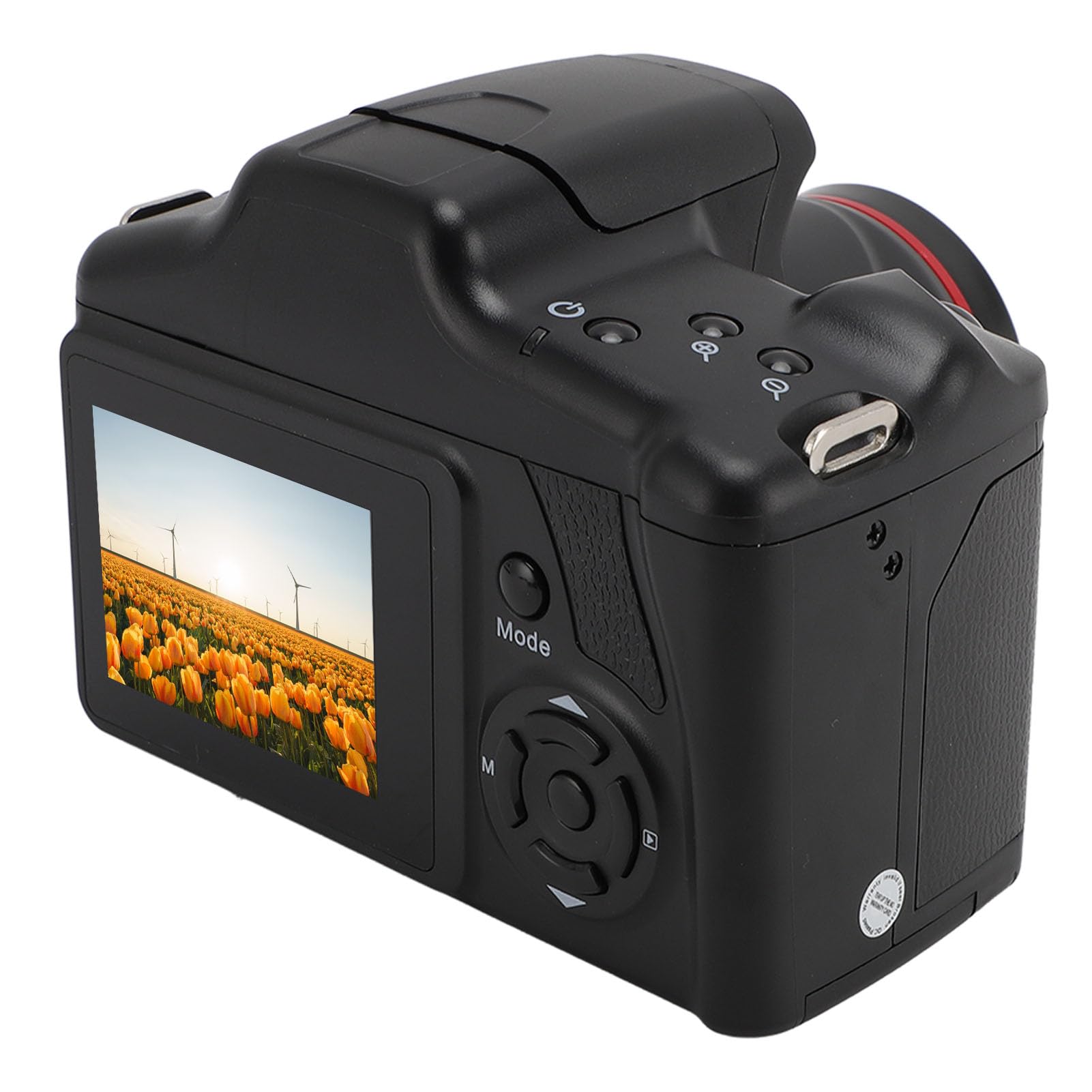 Fotocamera Digitale, Fotocamera con Zoom Digitale HD 16X da 16 MP con Lente D'ingrandimento, Schermo Ribaltabile a 180°, Luce di Riempimento, Fotocamera per Vlogging Portatile