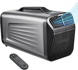 5200BTU Portable Camping Air Conditioner For Tent Outdoor and Indoor Use,400W Low Power for RV,Truck,Van and Car Cooling (Dark Silver)