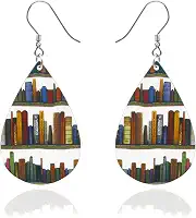 Presentes para professores, lápis de gato, bibliotecário, professor, brincos para amantes de livros, presente para professores, estudantes, mulheres, presentes de agradecimento a professores