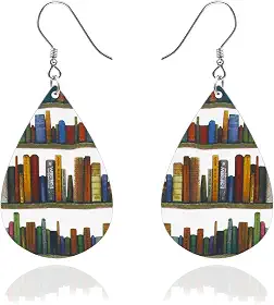 Presentes para professores, lápis de gato, bibliotecário, professor, brincos para amantes de livros, presente para professores, estudantes, mulheres, presentes de agradecimento a professores