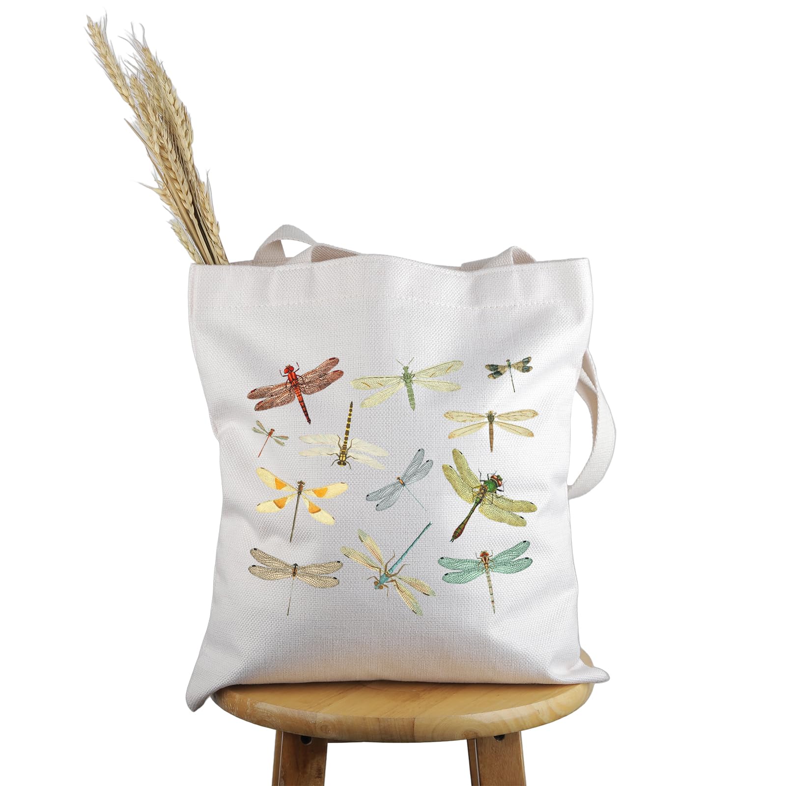 PWHAOO Dragonfly Lover Gift Dragon Fly Print Tote Bag Love Dragonfly Handbag Nature Lover Gift