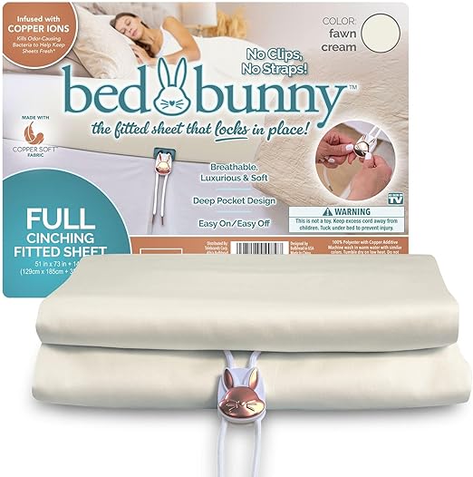 Locking Fitted Sheet, Hugs Mattress, Won’t Slip, Stays Tight, AS-SEEN-ON-TV, CopperSoft™ Luxurious Comfort, Copper Infused, Helps Sheet Stay Fresh Between Washes. (Fitted Sheet Only)