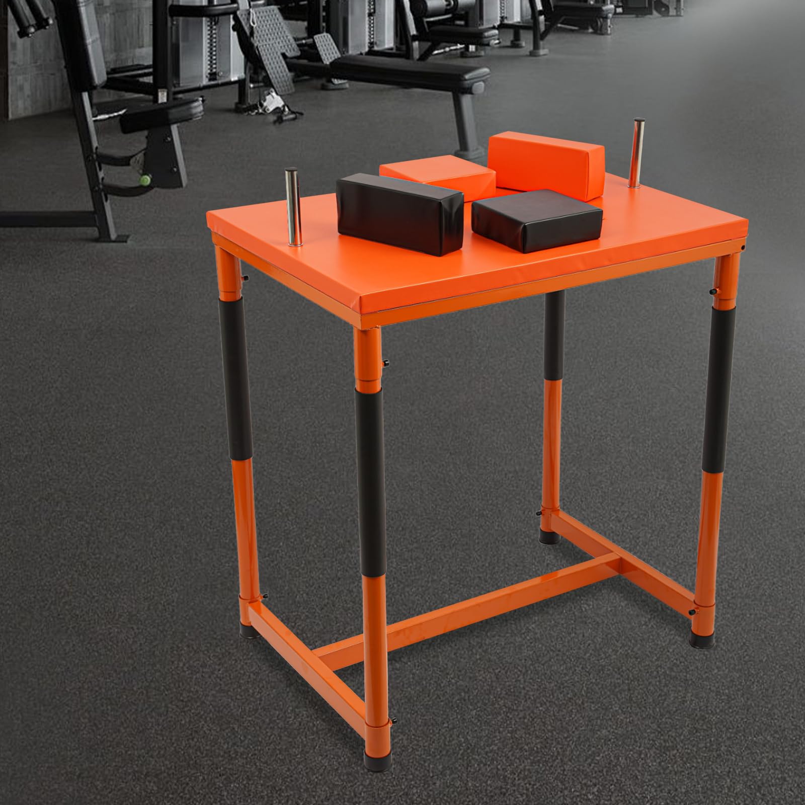 Arm Wrestling Table - Tavolo da braccio professionale per allenamento e competizione, supporto antiscivolo, struttura in acciaio stabile, imbottitura ergonomica, per atleti e club - arancione