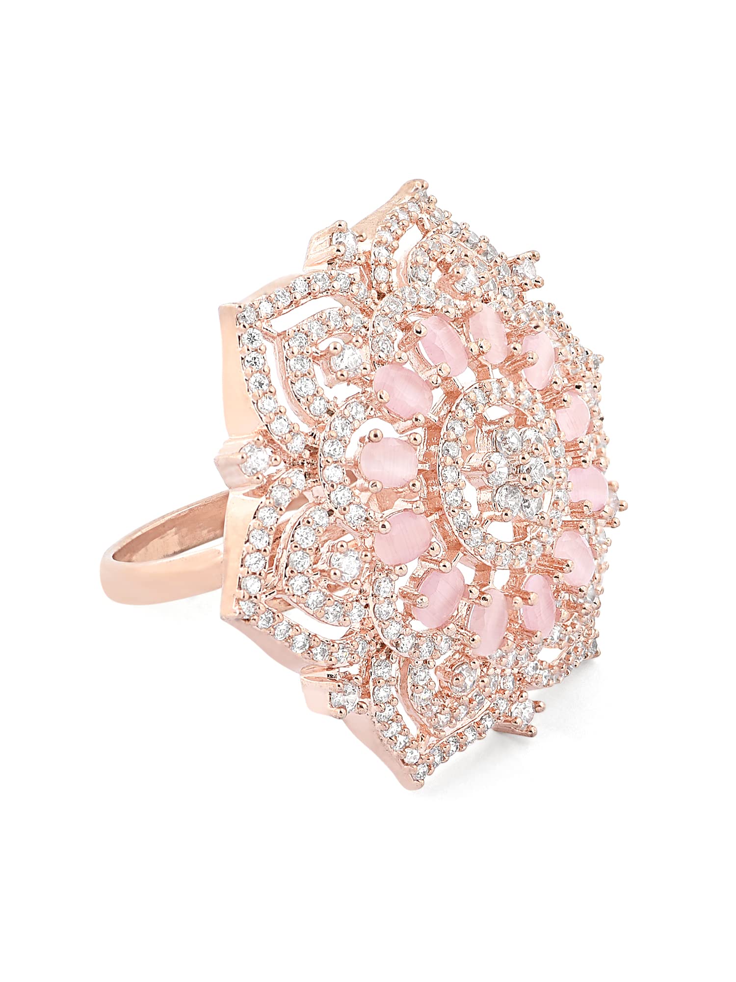 CZ Party Bling Brass Adjustable Ring For Women