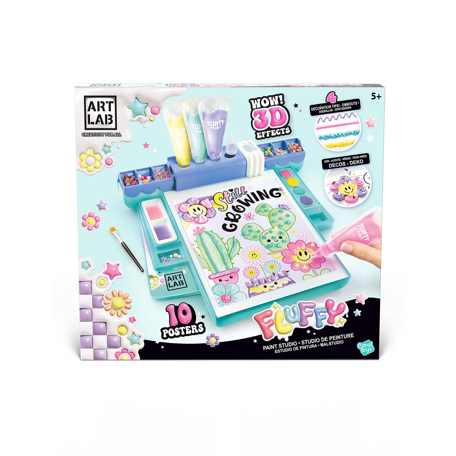 Canal Toys - Art Lab - Estudio de Acuarelas 3D con Pósters | Todo Incluido: Acuarelas, Pintura 3D, Plantillas, Decoraciones, Pósters, Pincel y Más