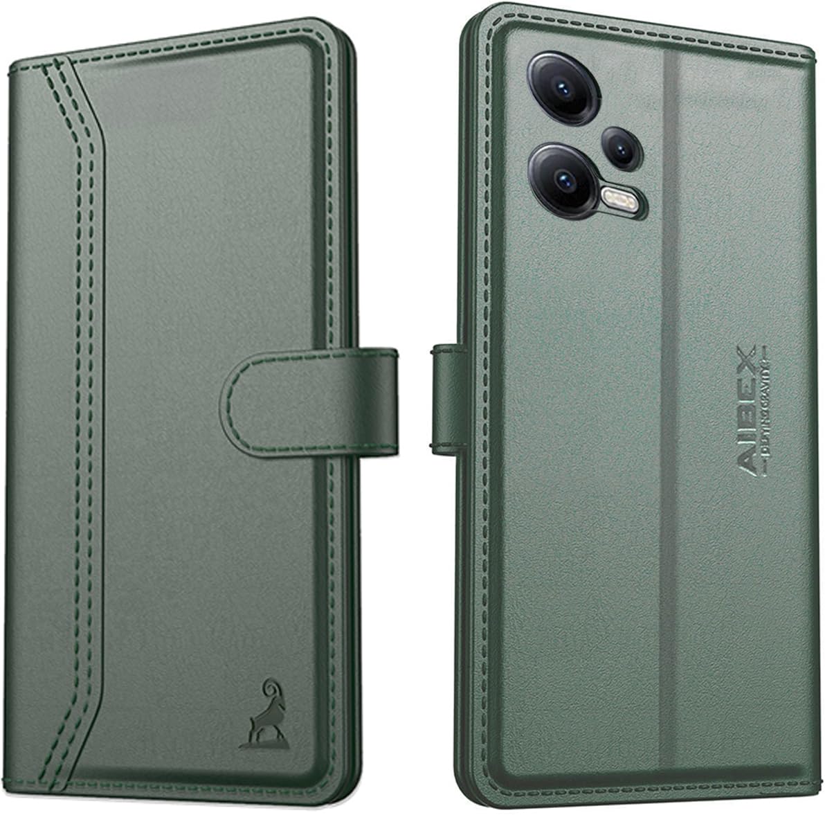 AIBEX ® Redmi Note 12 5G / Poco X5 5G Flip Cover Leather Finish | Inside TPU with Card Pockets | Wallet Stand | Complete Protection Flip Case Green (B0BW97WNTG) Amazon Price History, Amazon Price Tracker