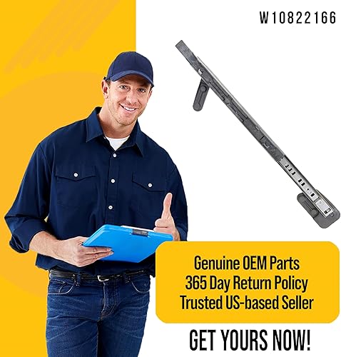 Miniatura 6 de W10822166 - Conjunto de riel inferior para platos (lado derecho), piezas compatibles con lavaplatos Whirlpool KitchenAid Maytag - Sustituye a