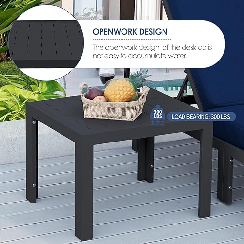 Miniatura 368 de NICESOUL 7 Piece White Powder-Coated Aluminum Patio Furniture with Fire Pit Table, 29 Inch Extra Wide Outdoor Sectional Sofa for 6, High-End Heavy