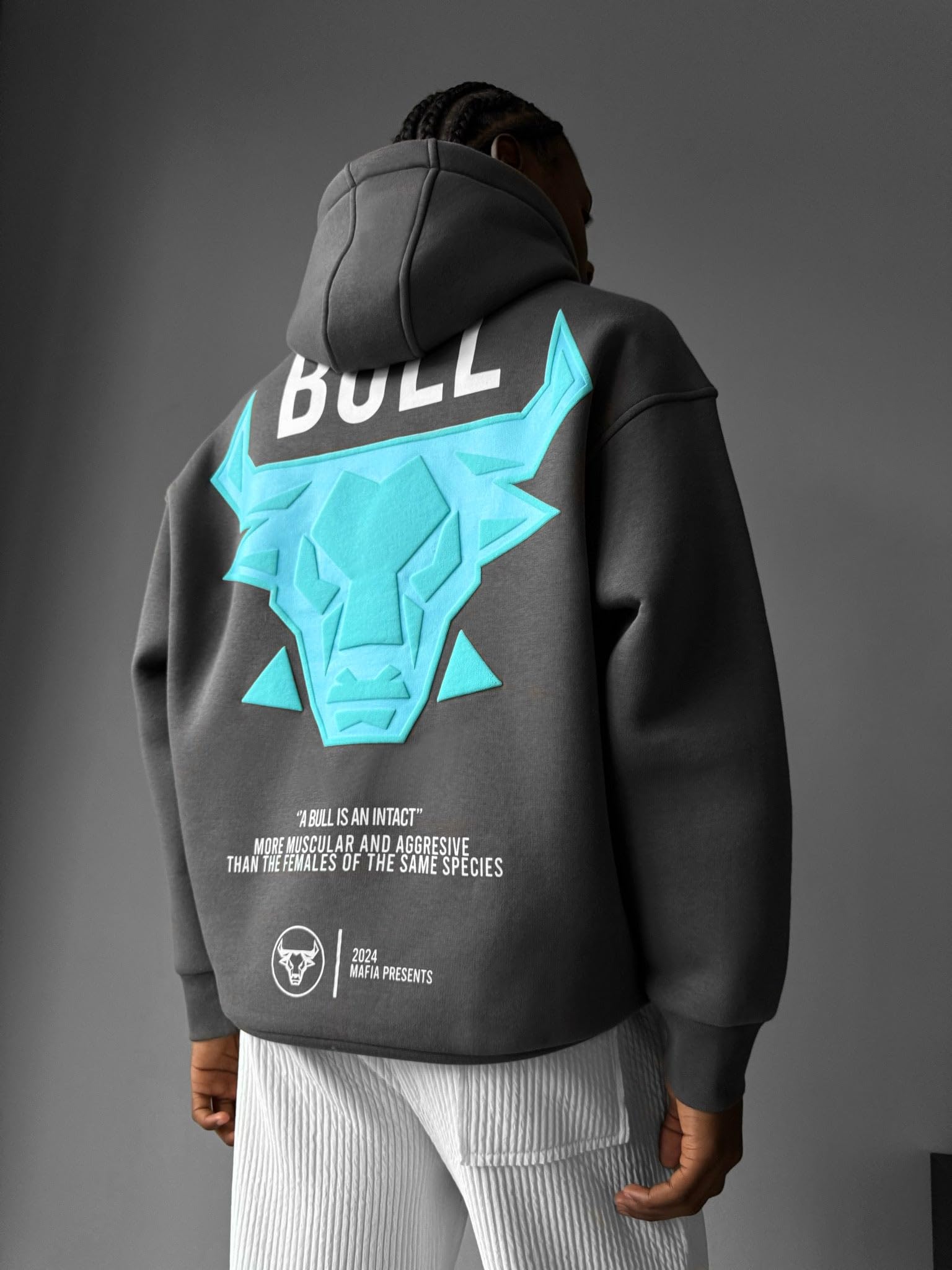 Oversize Bull Hoodie - Tornado Grey