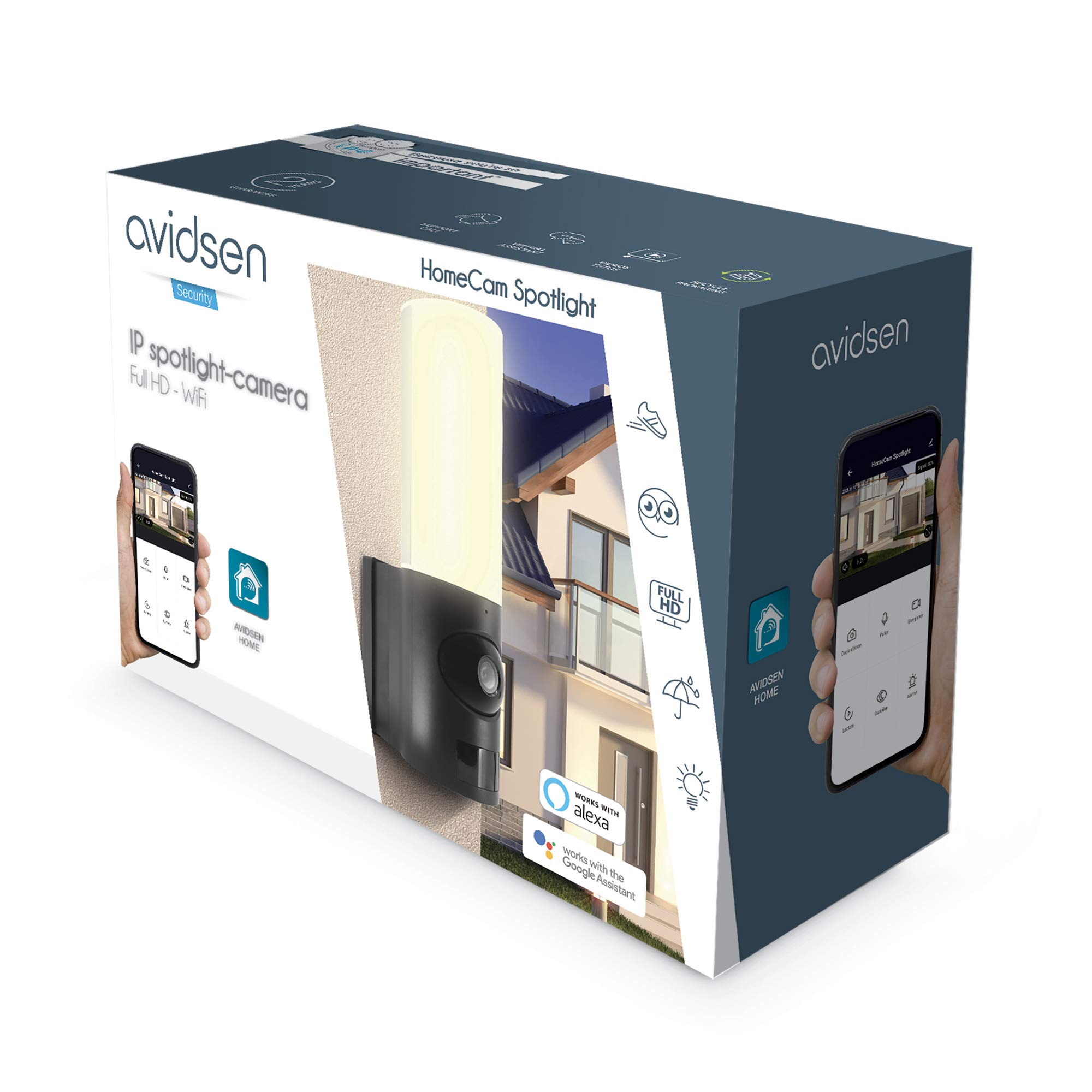 Telecamera per esterni spotlight con luce intelligente Avidsen Home Spotlight - Avidsen - 127005