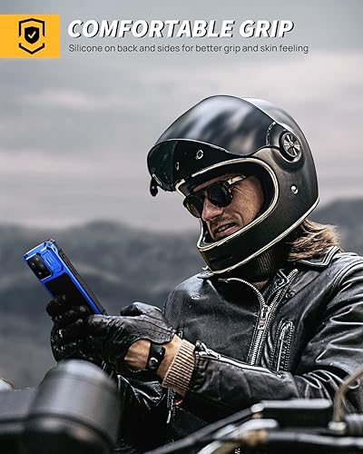 Miniatura 6 de Lanhiem Funda de metal para iPhone 14 Pro Max, soporte de cámara integrado y protector de pantalla de vidrio templado protectora resistente de