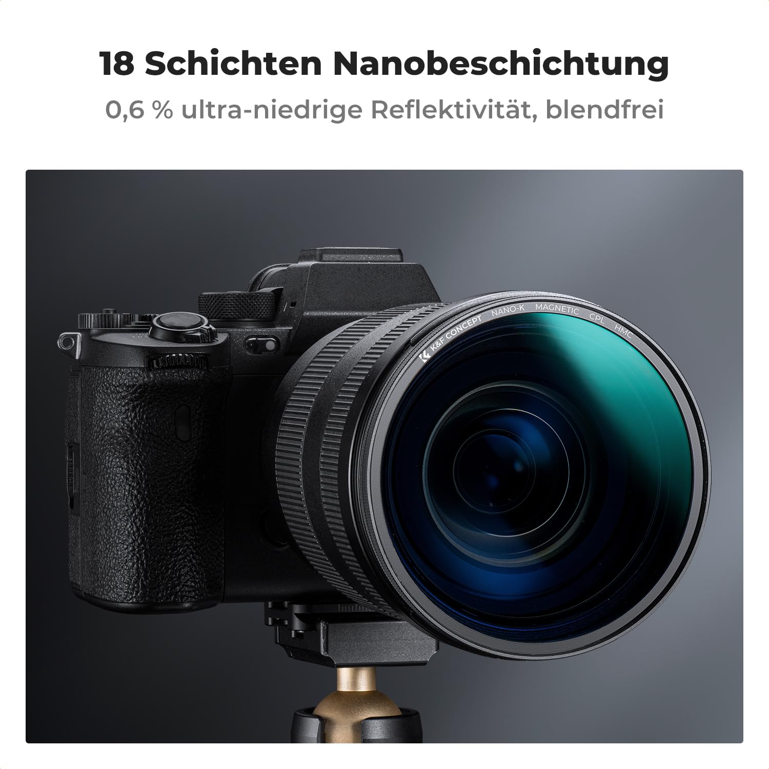 K&F Concept K-Serie 77mm Slim Zirkularer Polfilter Polarisationsfilter CPL Magnetischer Filter Cirkular Polfilter Optisches Glas & Aluminium für Foto-Kameraobjektive