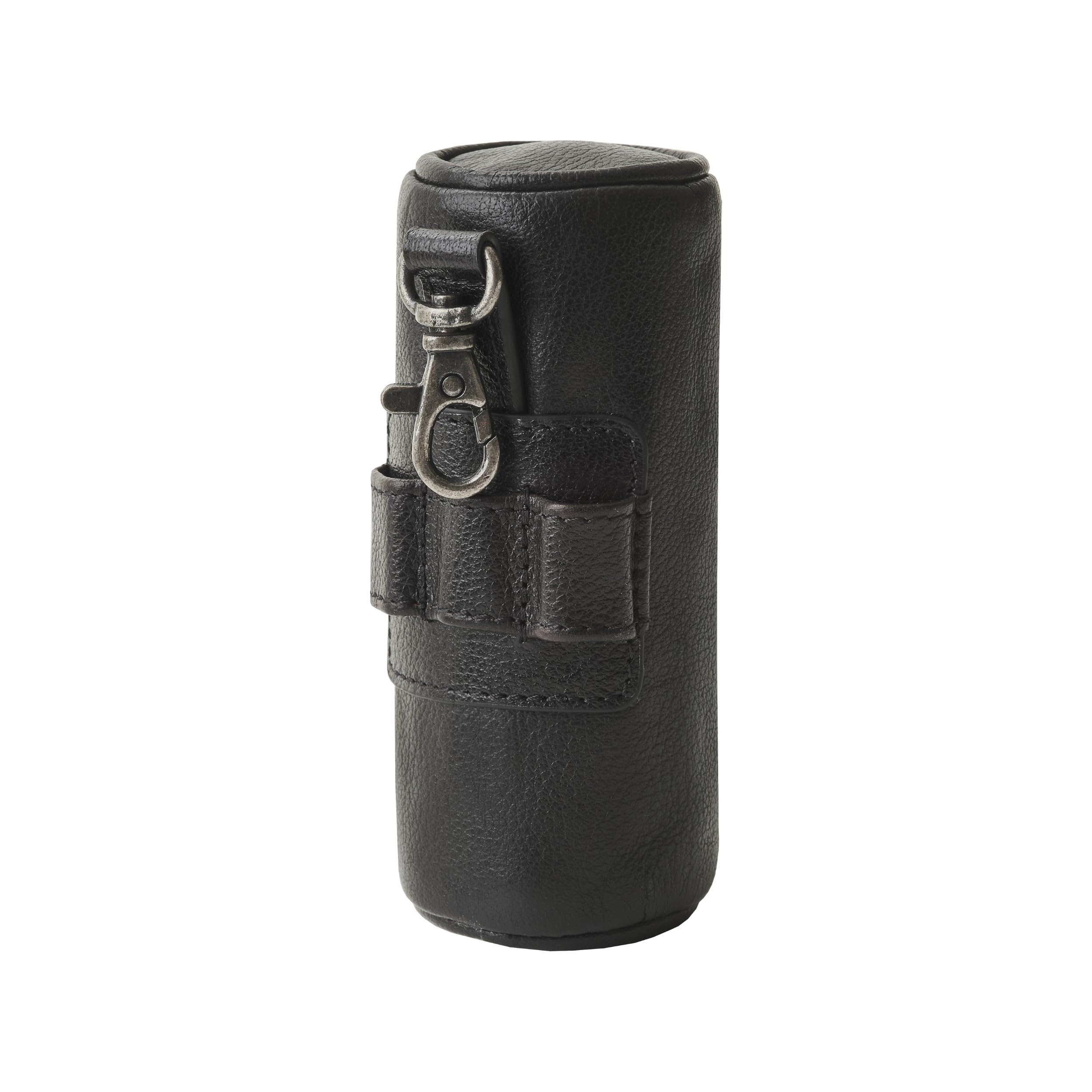 DRAKENSBERG Birdie Étui de luxe en cuir pour balles de golf avec porte-tees, 3 balles, Noir