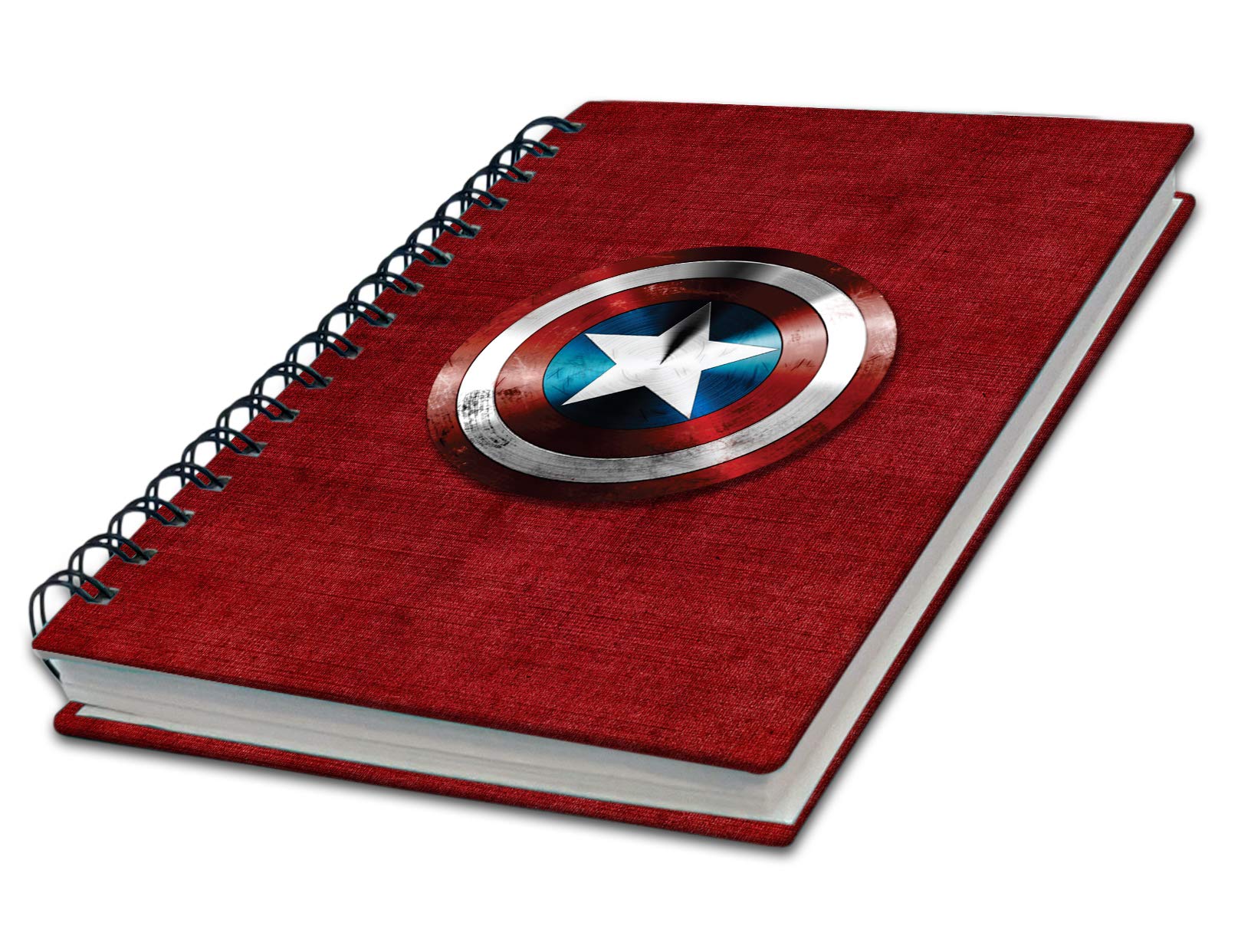 AccuPrints wiro Hard bound A5 (6 by 9 inch) wiro Notebook Diary Ruled 200 pages-80 Gsm Paper Pattern-Blue shield