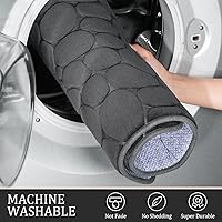 Vista 5 de YIHOUSE Juego de Alfombras de Baño de 2 Piezas Gris Oscuro, Juegos de Alfombras de Baño de Espuma Viscoelástica, Alfombras de Baño Antideslizantes