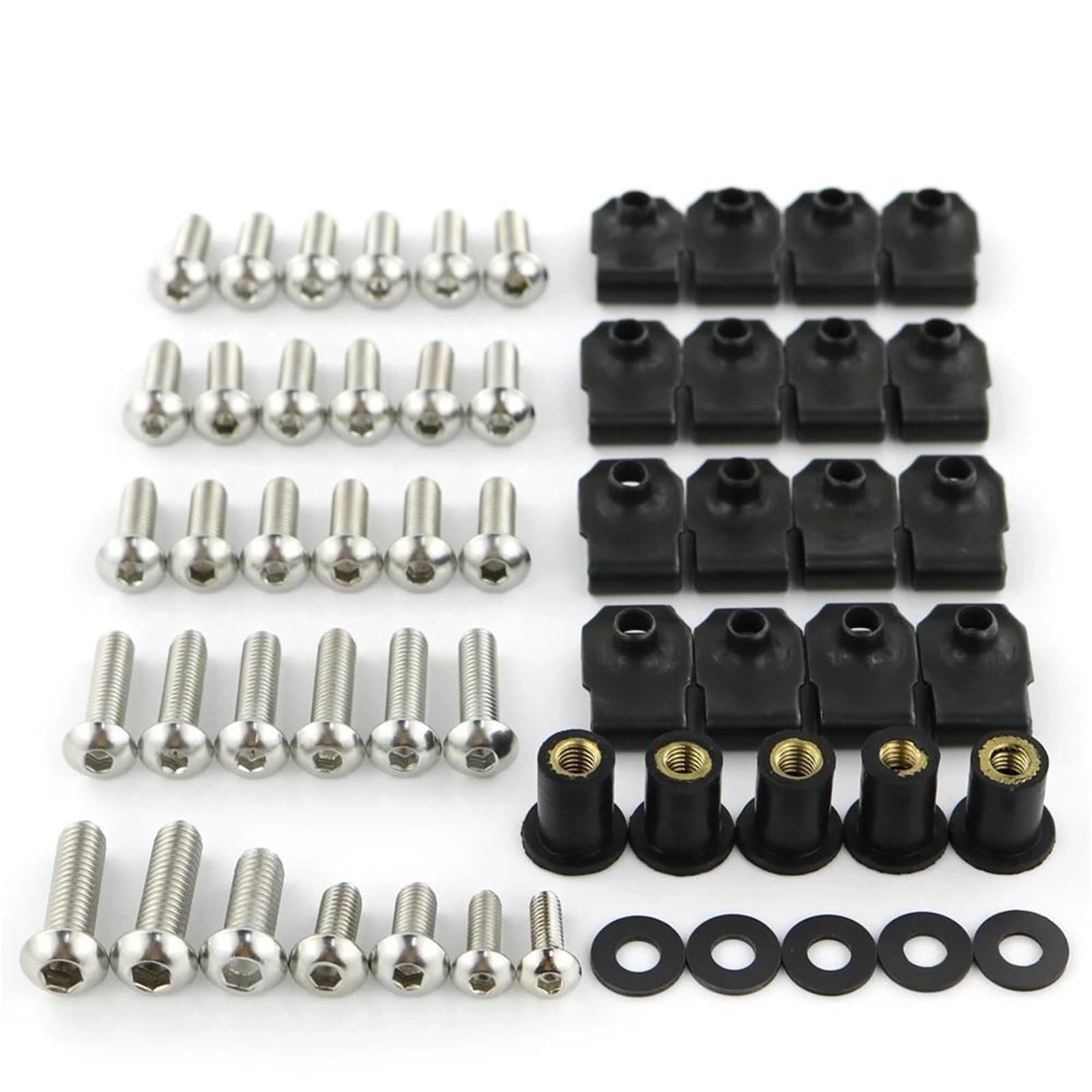 Tuercas clips cubierta lateral K1200LT 2005-2010 tornillos plata moto 4