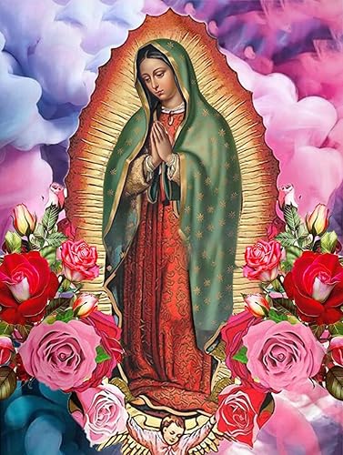 Kits de arte de diamantes 5D para bricolaje, pintura para adultos, taladro completo por números, nuestra dama de Guadalupe Virgen María, religión