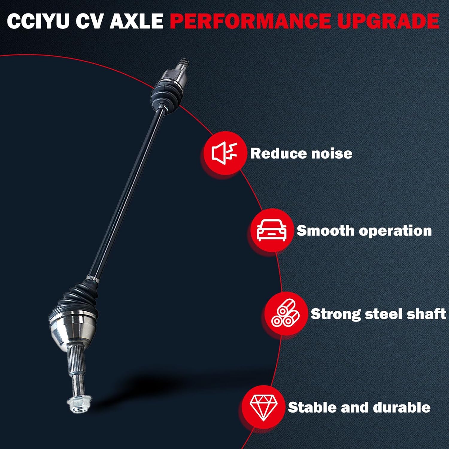 cciyu CV Axle Shaft Assembly Fit for Chrysler Town & Country for Dodge 2008-2010 V6 3.8L Front Right Passenger Side NCV12501