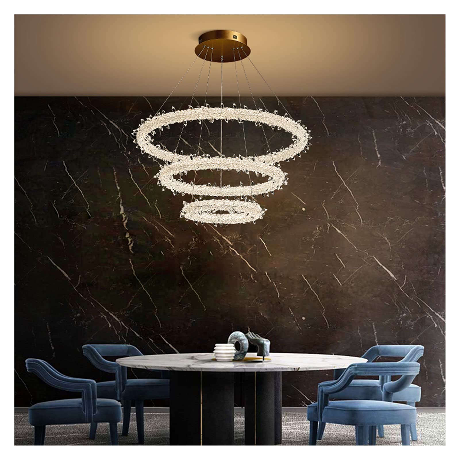 KaMnik LED Modern Chandelier Lamp, Modern Chandelier Compatible with Living Room Bedroom Chandeliers Crystal Indoor Lighting Kitchen Lights Ceiling Chandelier,Modern LED Chandelier,Home Chandelier
