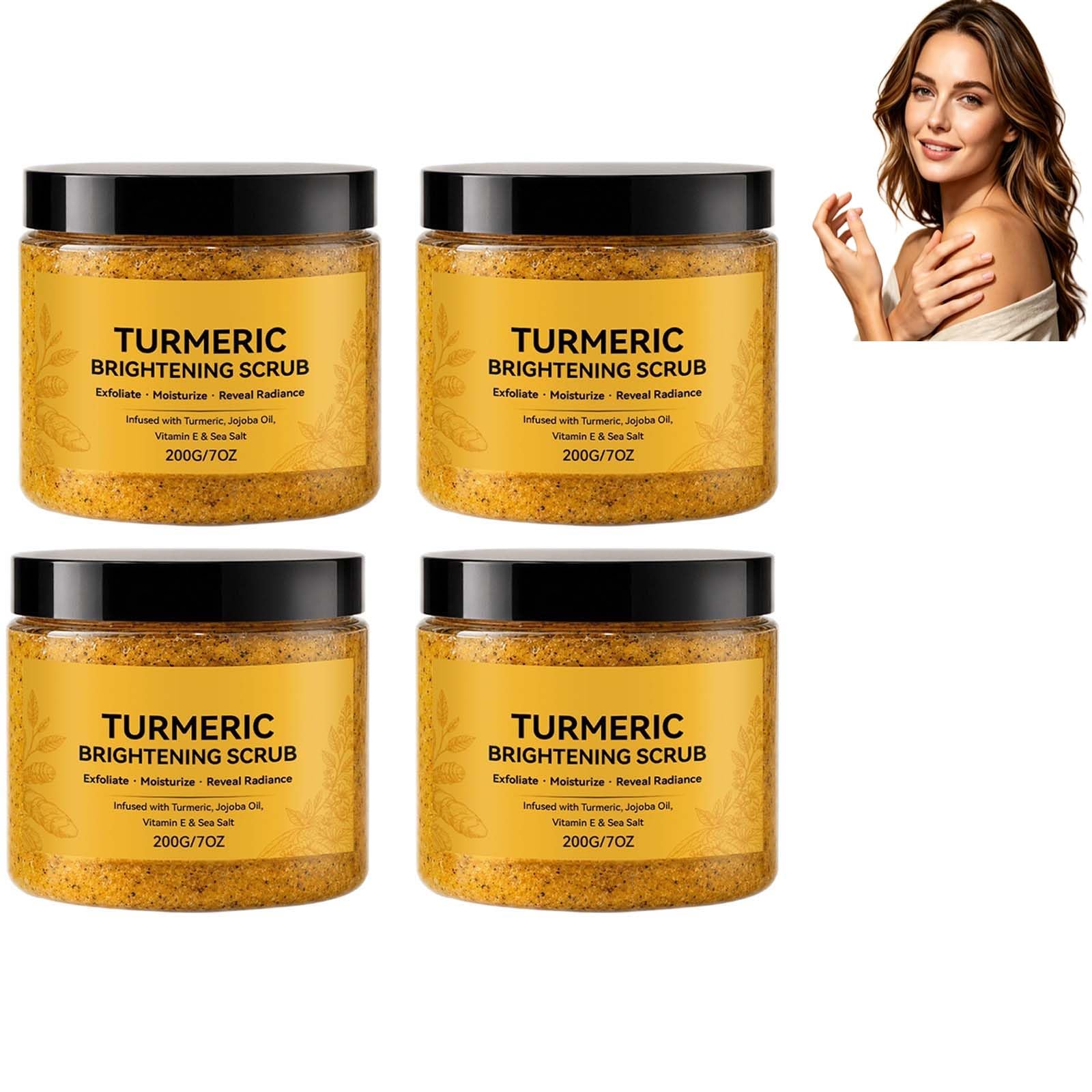 Gommage Corporel Au Curcuma, Gommage Corporel Éclaircissant. (4PCS)