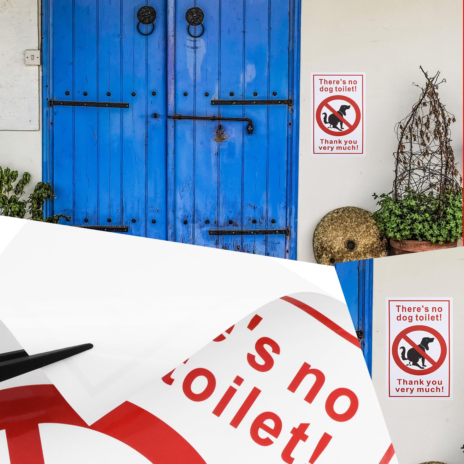 ECSiNG 5pcs English Version There No Dog Toilet Stickers 250x150mm PVC Stickers Used for Outdoor Toilets Outdoor Indoor Waterproof Sign Stickers - Image 3