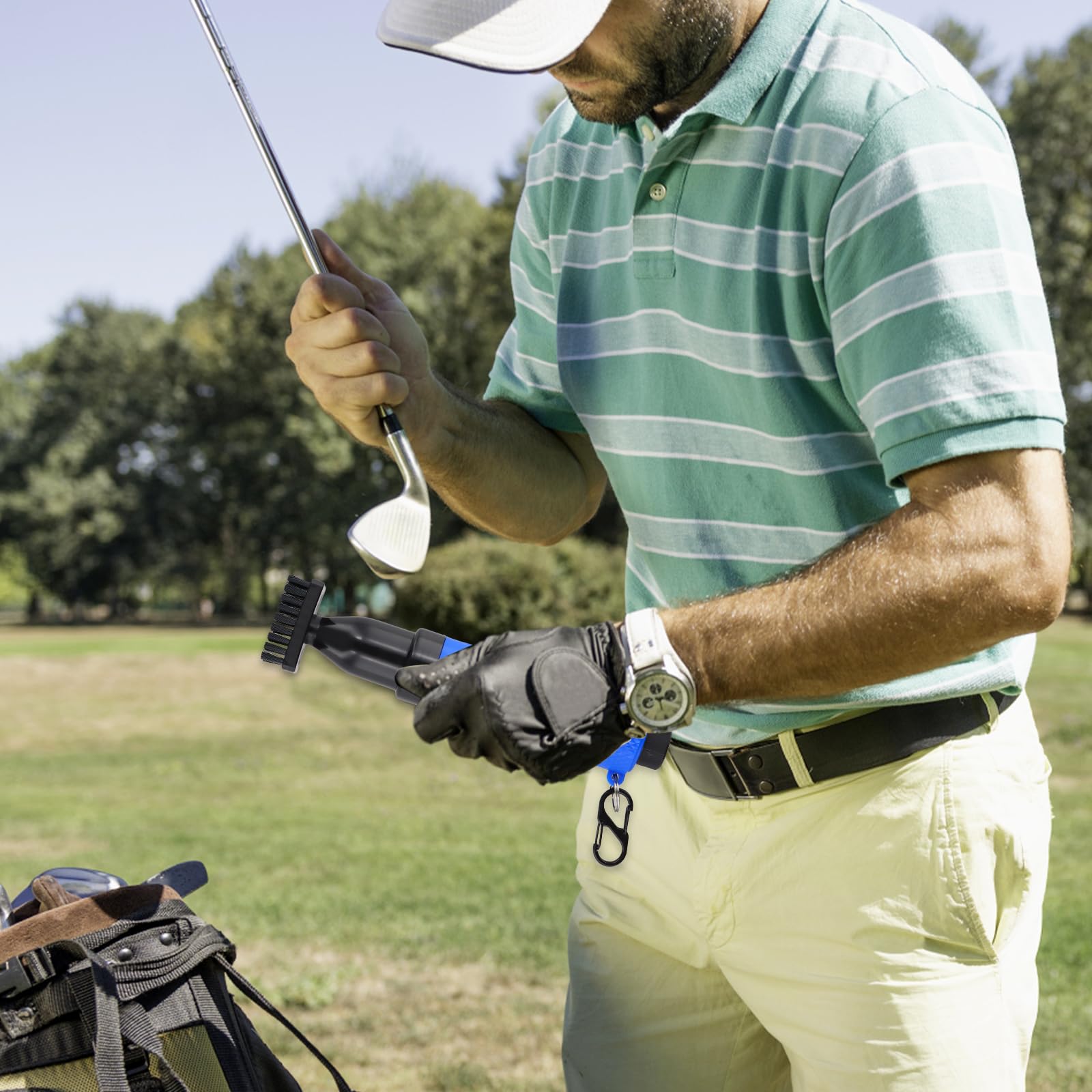 Szczotka do kija golfowego, szczotka do kija golfowego i środek do czyszczenia rowków, wielofunkcyjne szczotki do użytku domowego, przenośne szczotki na prezenty dla mężczyzn, kobiet