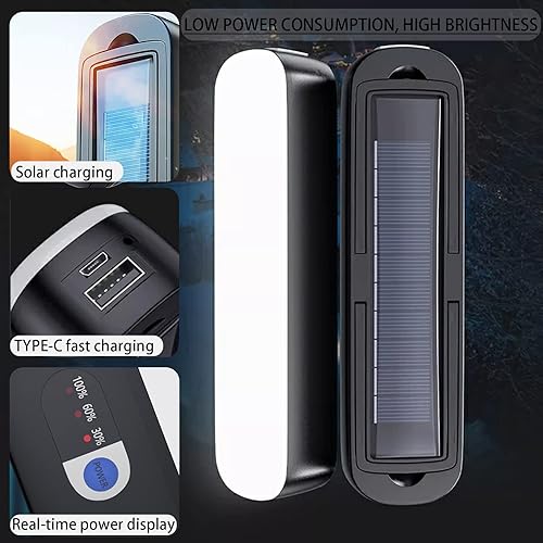 Miniatura 5 de Linterna de camping recargable, linterna colgante LED retro al aire libre, 3 modos de iluminación impermeable, lámpara de emergencia portátil para