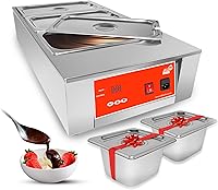 Vista 10 de ALDKitchen Olla eléctrica para fundir chocolate, fondue de chocolate, acero inoxidable, 110 V (6 tanques (27 libras)
