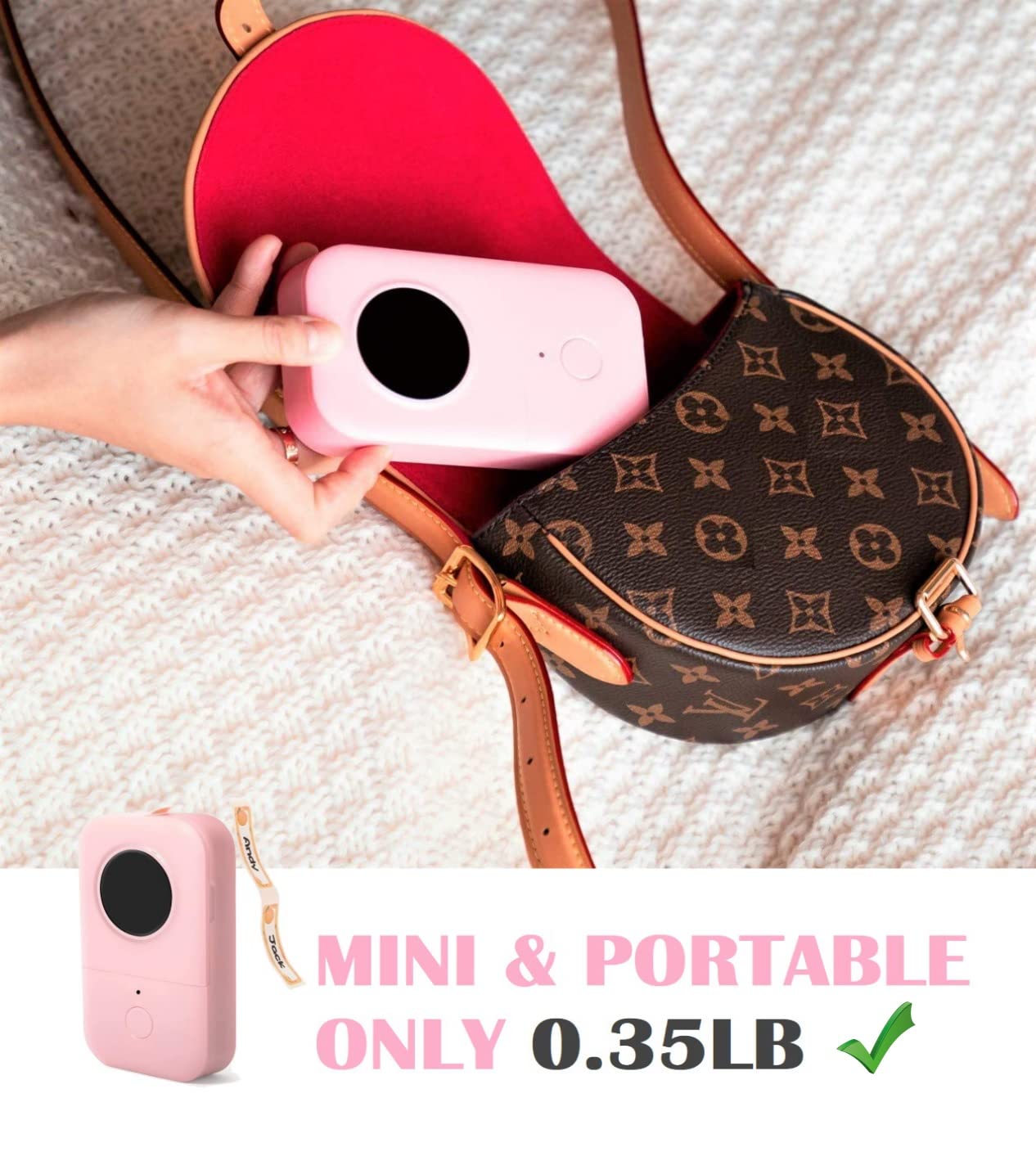 Phomemo D30 stampante per etichette, stampante per etichette Bluetooth portatile, etichettatrice termica autoadesiva, adatta per casa, ufficio, prezzo, data, nome. Rosa