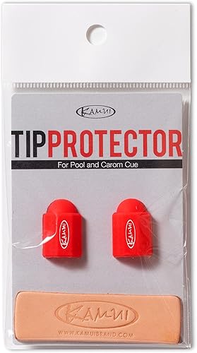 KAMUI Paquete de 2 protectores de punta de billar (rojo)