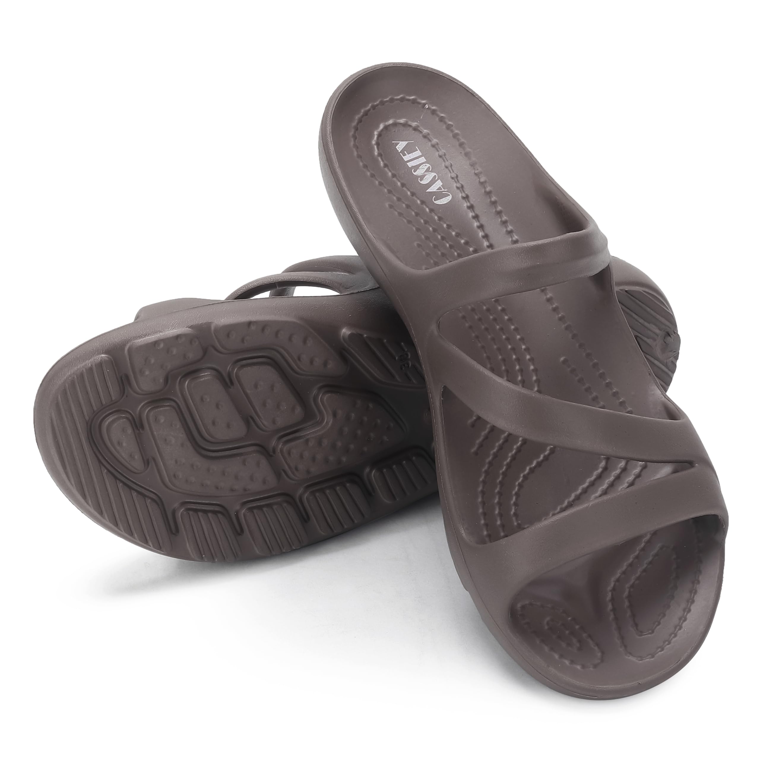 CASSIEY Women's Swiftwater Sandals | Classic Retro Rezort Sandal Slipper- Grey