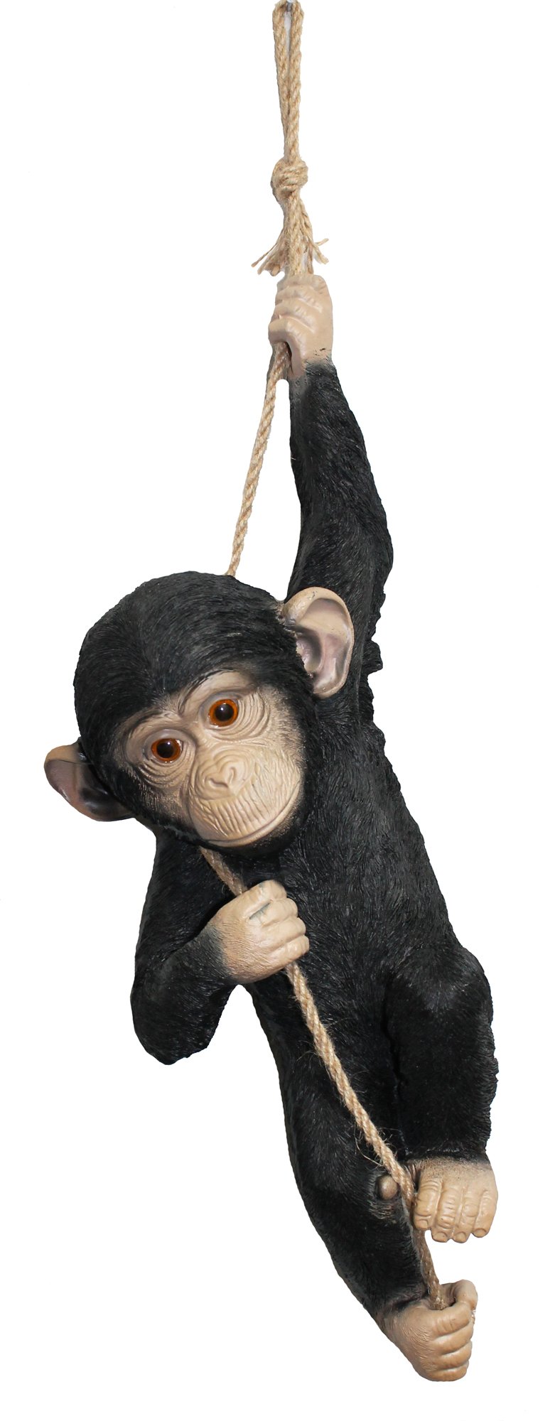 ColourLiving Figurine Monkey, Chimpanzee Climbing on Rope, Decorative Figure, Animal Garden Ornament