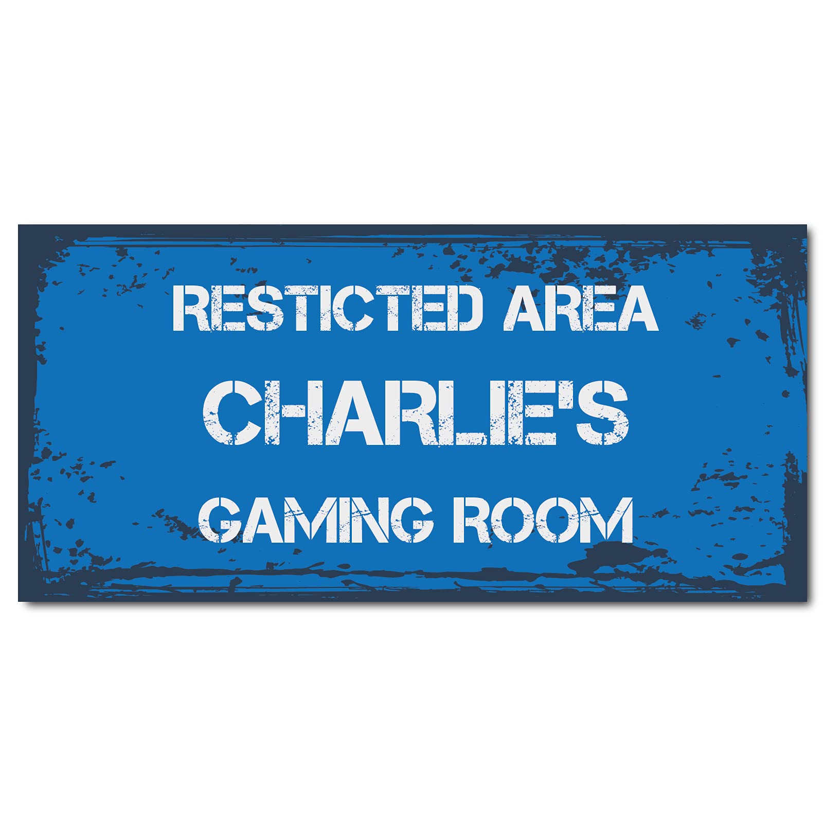 You Personalise Gamer Personalised Bedroom Door Signs, Blue