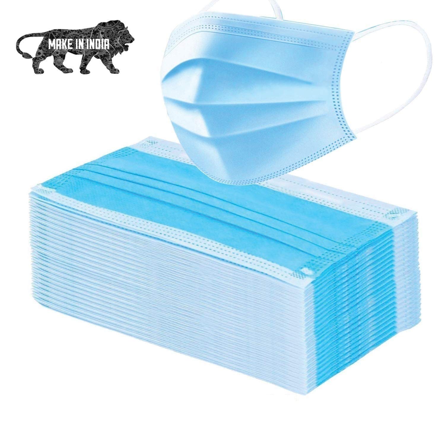 Go Green Dr Choice ! 3Ply Premium Surgical Disposable Mask With Nose Pin ! Anti Pollution, Anti Dust ! Bacterial Filtration Efficiency ≥ 95%, Particle Filtration Efficiency ≥ 90% Pack Of (250)