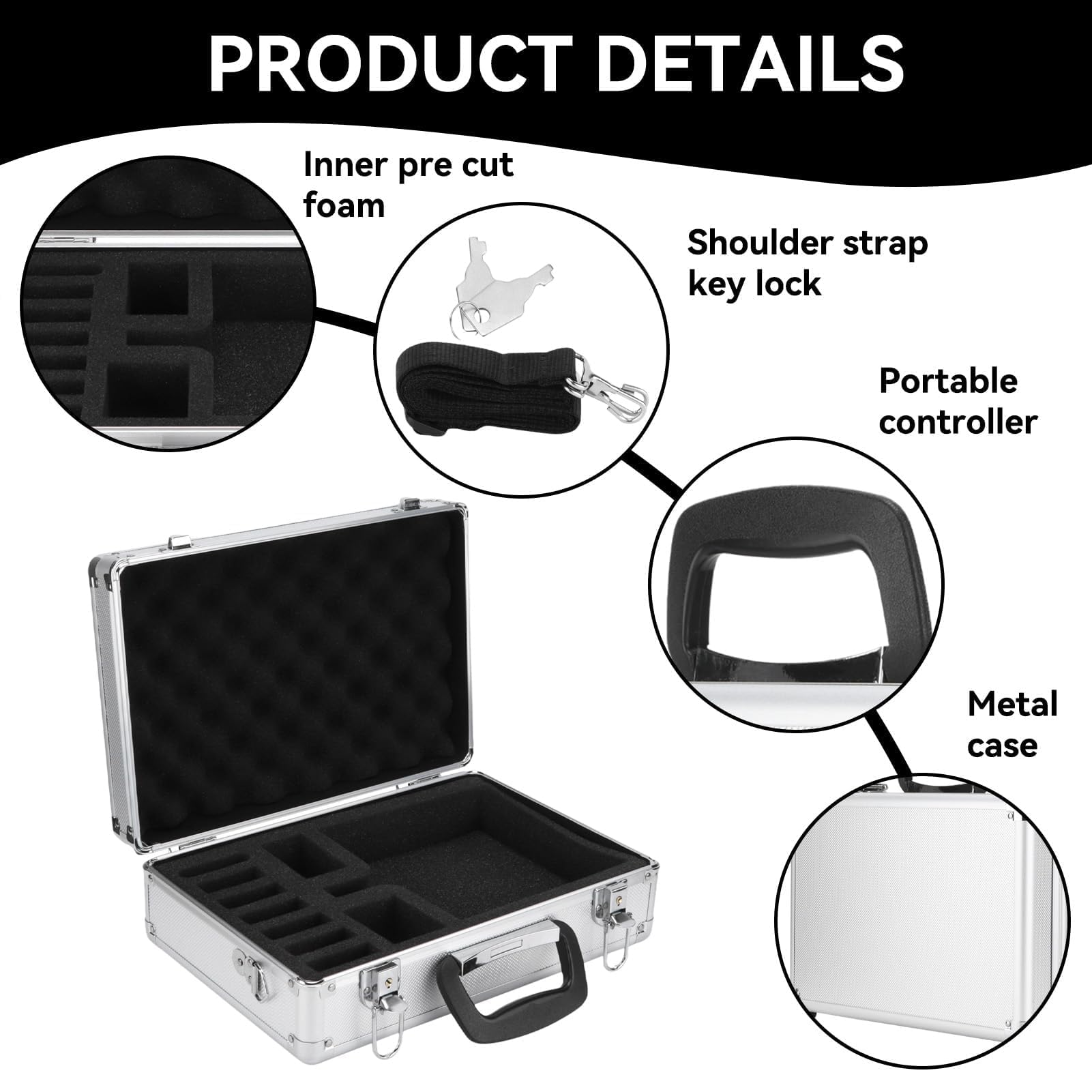 HERCHR Borsa da Trasporto per Controller RC, Custodia da Trasporto Universale per Aereo Modello 2.4G, Custodia per trasmettitore Telecomando per JR FUTABA Flysky