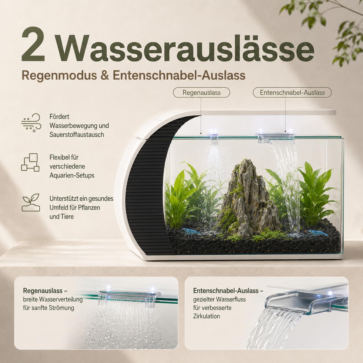 5 GallonAquarium, Mit LED Beleuchtung Und Wasserpumpe Fassungsvermögen Für Zierfische Krabben Pflanzen Ideal Für Wohnzimmer Schlafzimmer Büro Dekoration