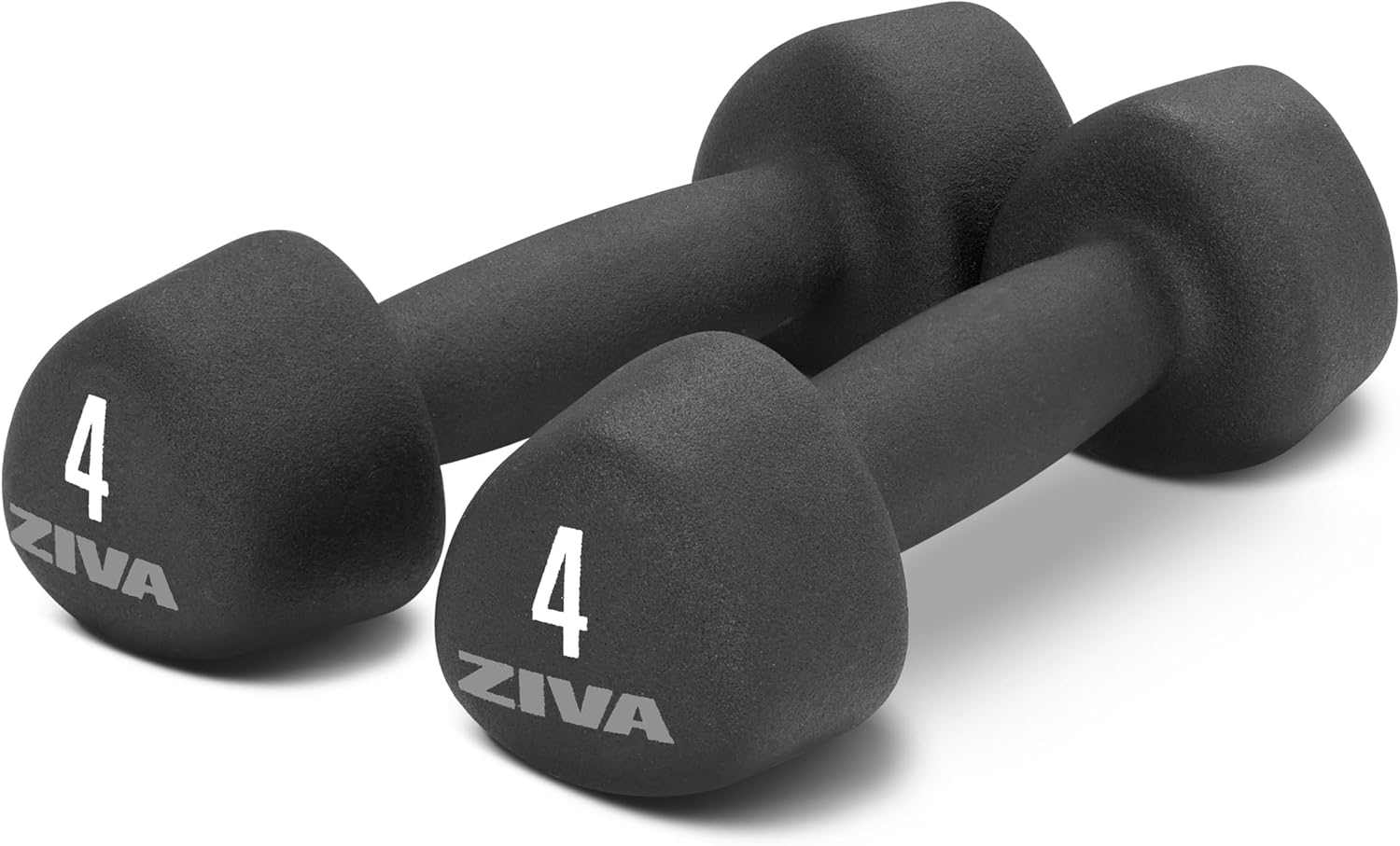 ZIVA Neoprene Tribell Dumbbell Pairs - Set of 2 Hand Weights, Non-Slip Durable Rubber Finish, No-Roll Design for Rigorous Exercise and Strength Training (Avail in 2-20 lb Pairs)
