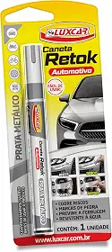 Luxcar - Caneta Retok Automotivo Tira Riscos - Cor Prata Metálico