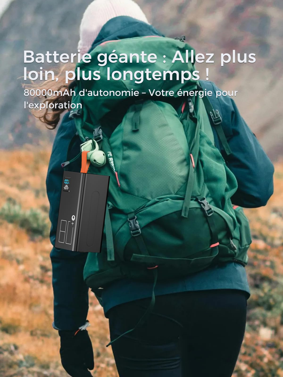 Batterie Externe 80000mAh, Power Bank PD 30W & QC 3.0 Charge Rapide avec écran numérique, Chargeur Portable Grande capacité 5 Sorties et 2 entrées, Batterie Externe iphone pour iPhone