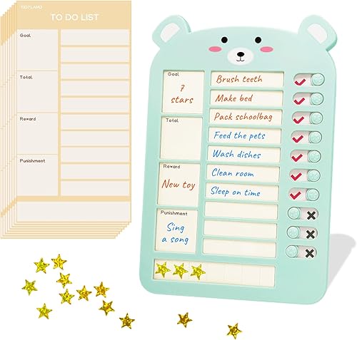 Miniatura 1 de TIDYLAND - Tabla de tareas de lista de verificación de mis tareas (2 unidades) - Agenda diaria y semanal para adultos, tabla de tareas para niños,