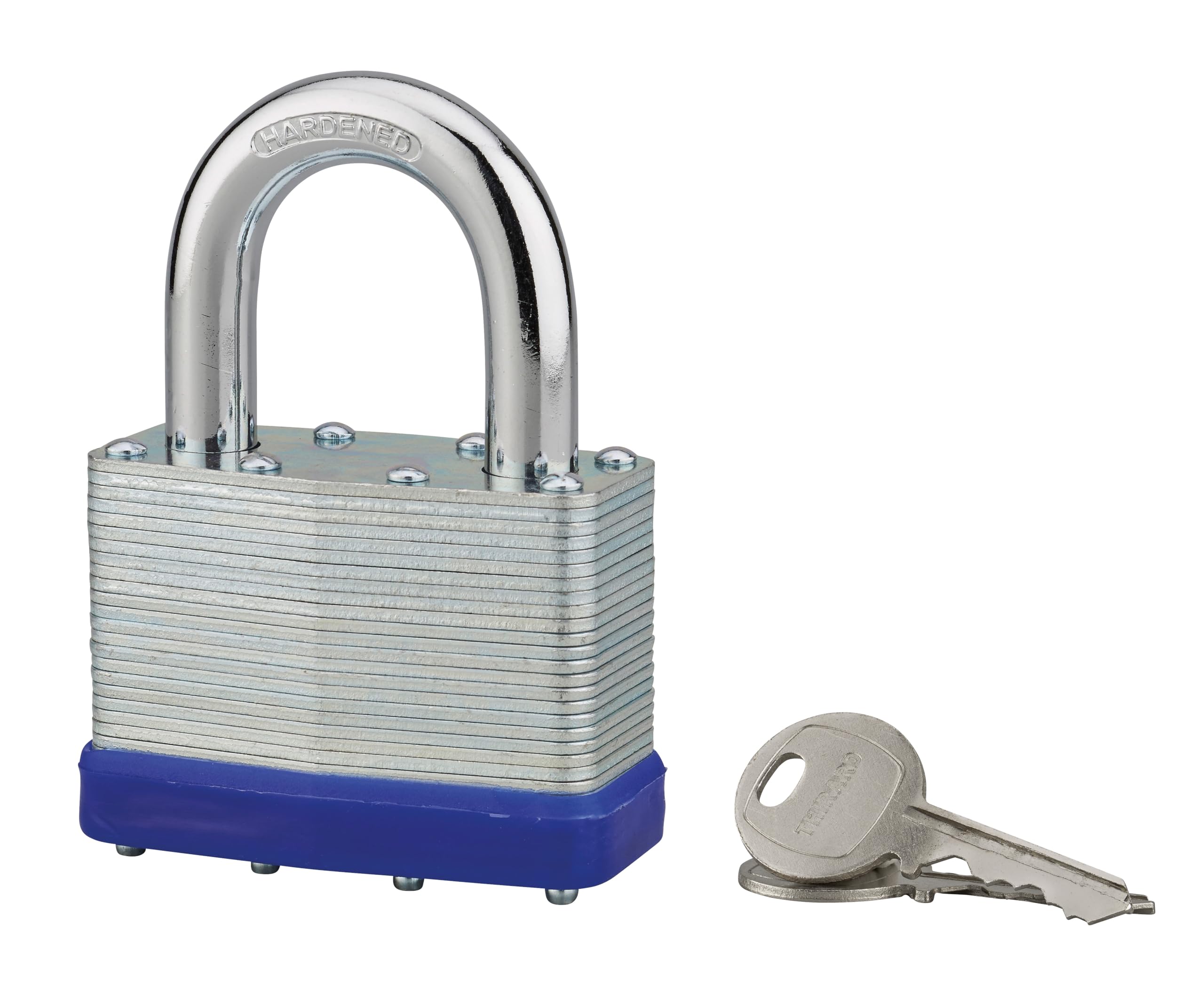 Cadenas acier laminé THIRARD robuste à clé double verrouillage pour boîte à outils