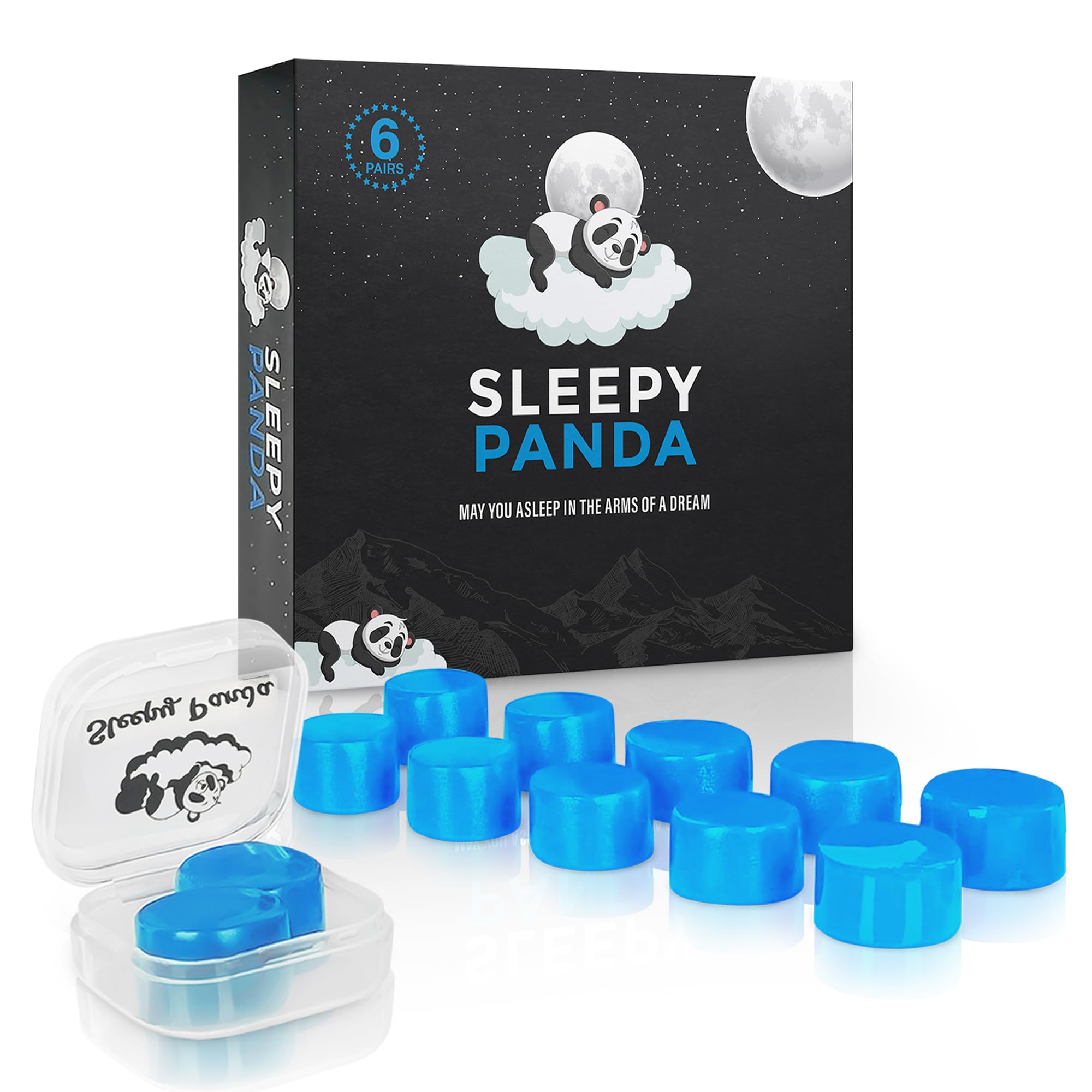 Ear Plugs for Sleeping - Reusable Soft Premium Silicone Earplugs 6 Pairs for Noise Canceli...