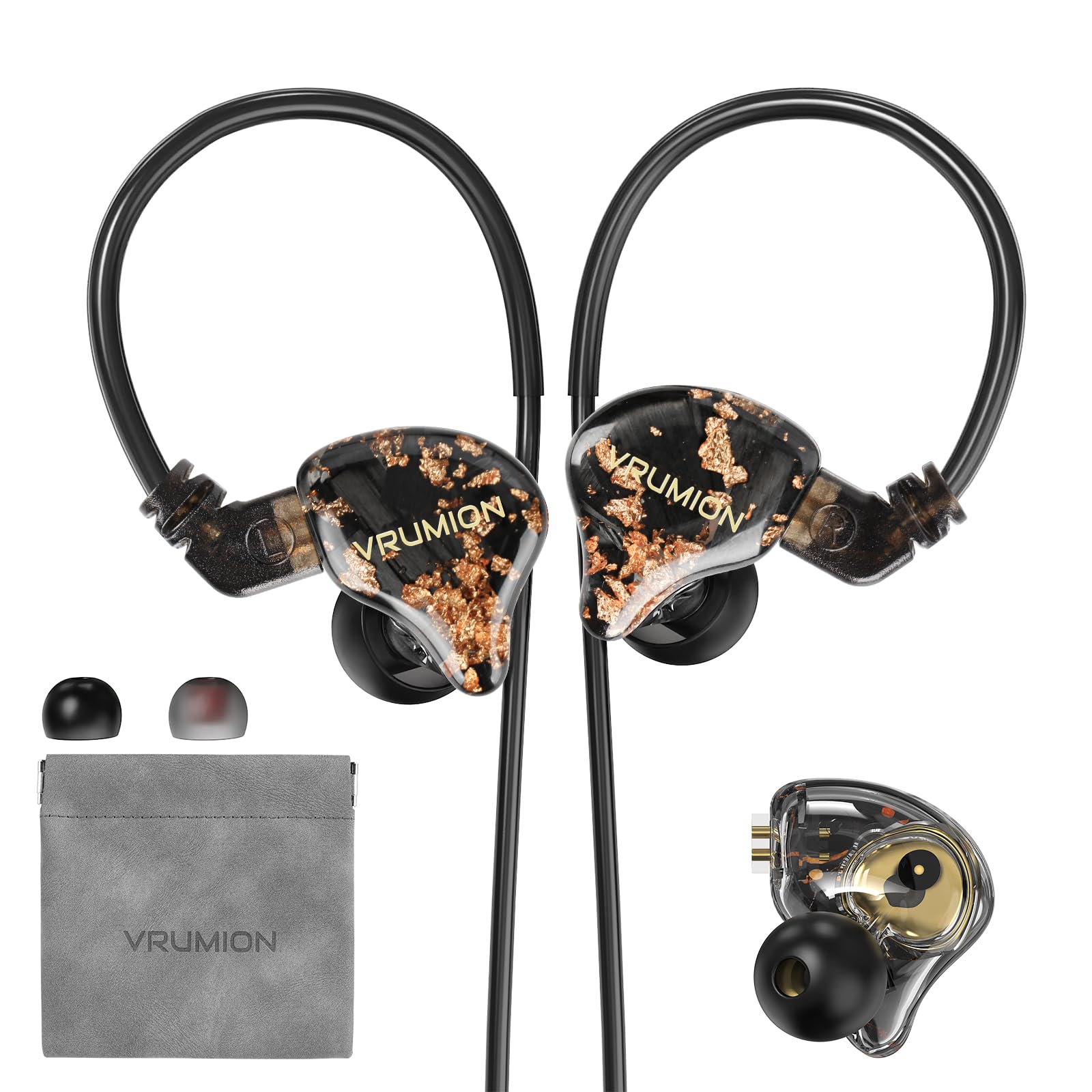 IEM, 1BA+1DD 2 driver in ear monitor, auricolari HiFi cablati, auricolari da gioco, ibridi IEMS con copertura superficiale in legno fatta a mano, cavo staccabile per musicisti, Pop Rock R & B