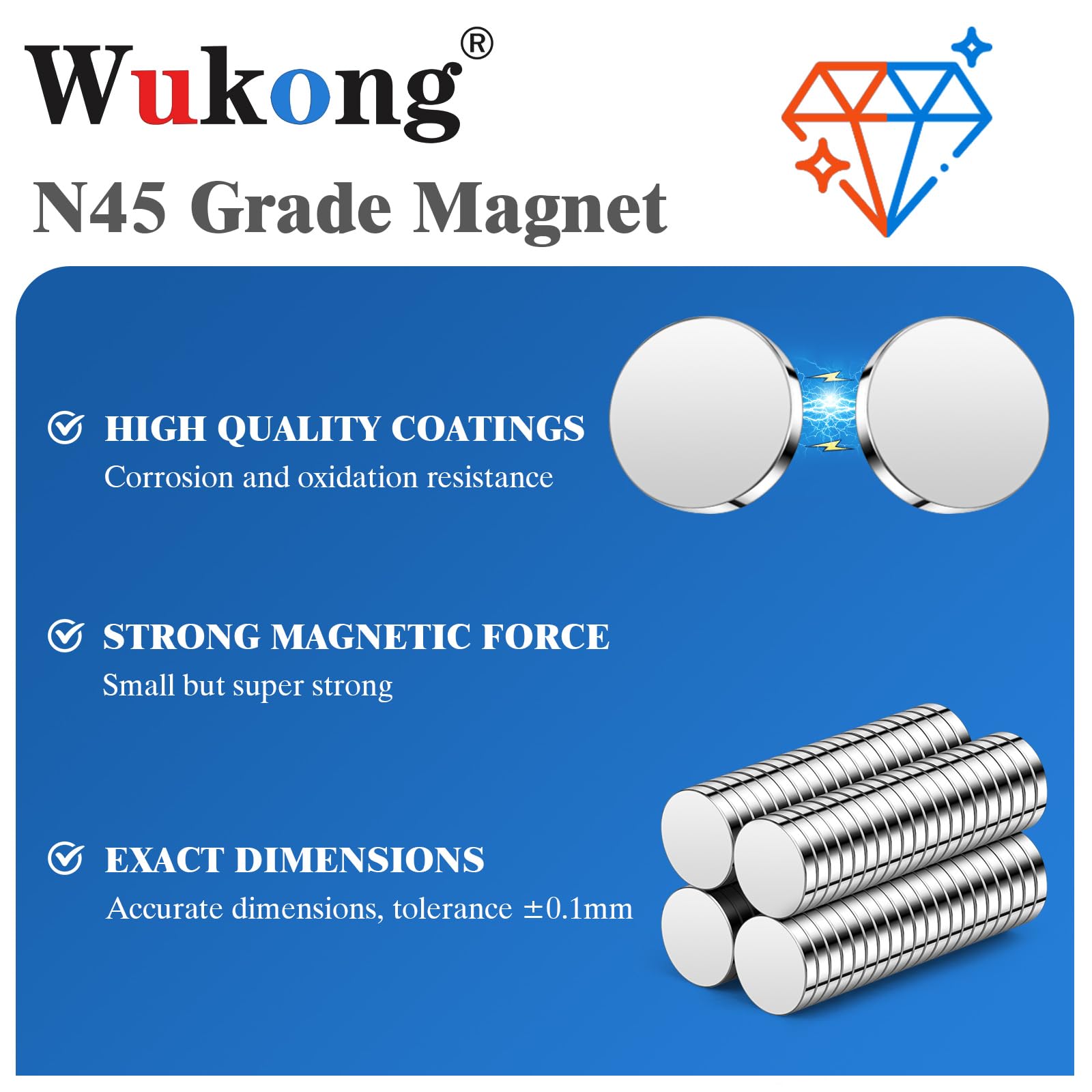 Magnetini Al Neodimio Wukong - 80 Pezzi 5x1mm Per Fai Da Te - Foto 3