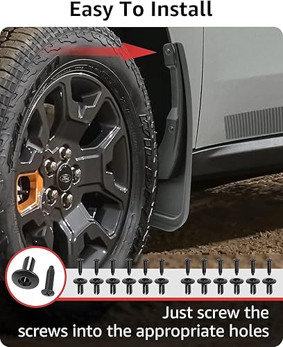 Miniatura 4 de Ecarzo Juego de 4 aletas de barro para 2025 2024 2023 2022, accesorios Maverick, sin taladrar todo tipo de clima, protectores de barro para