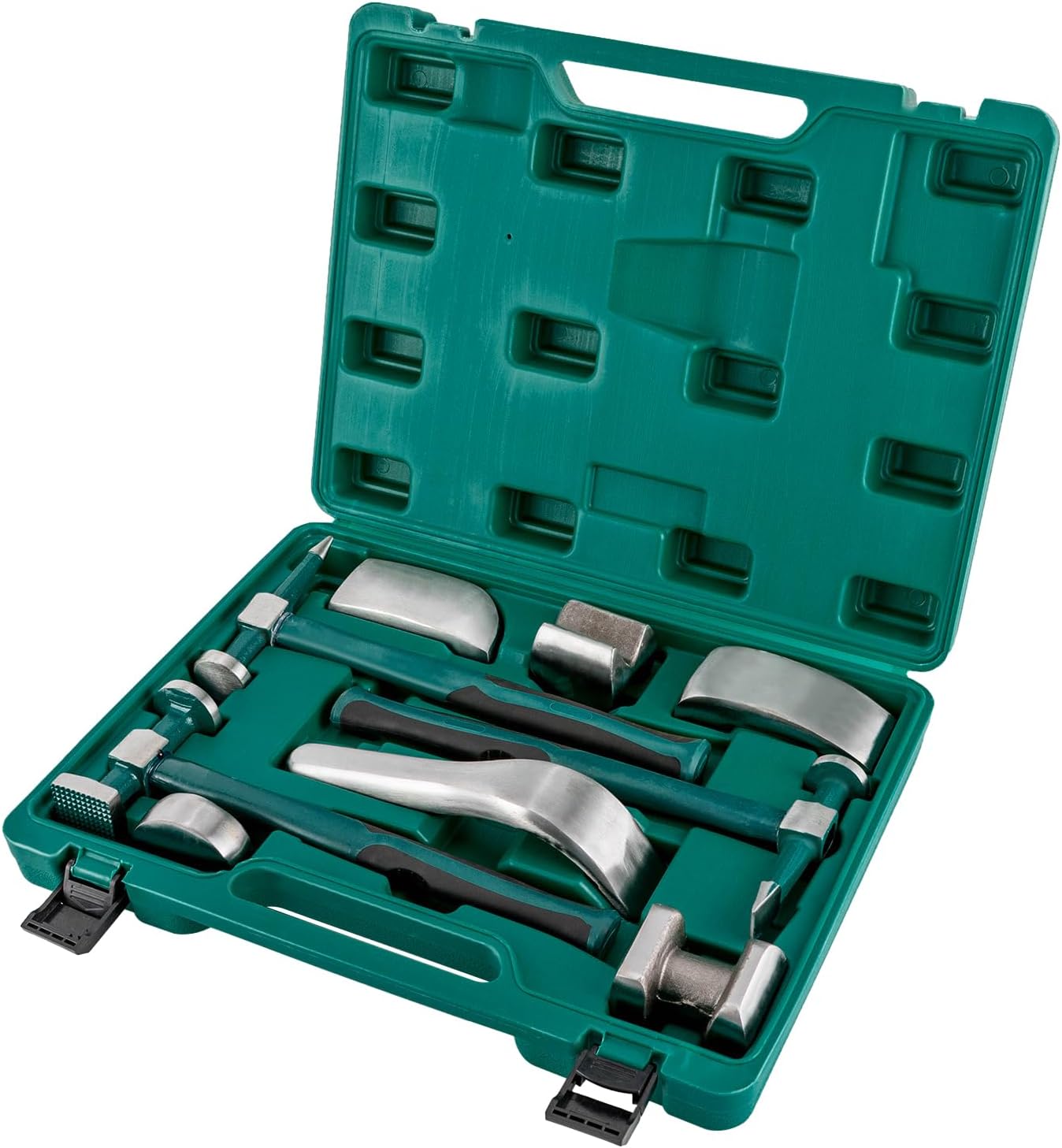 Auto Body Repair Tools, 9pcs Set Hand Car Auto Body Work Hammer Fender Tool Dent Crowbar Repair Kit with Carrying Case