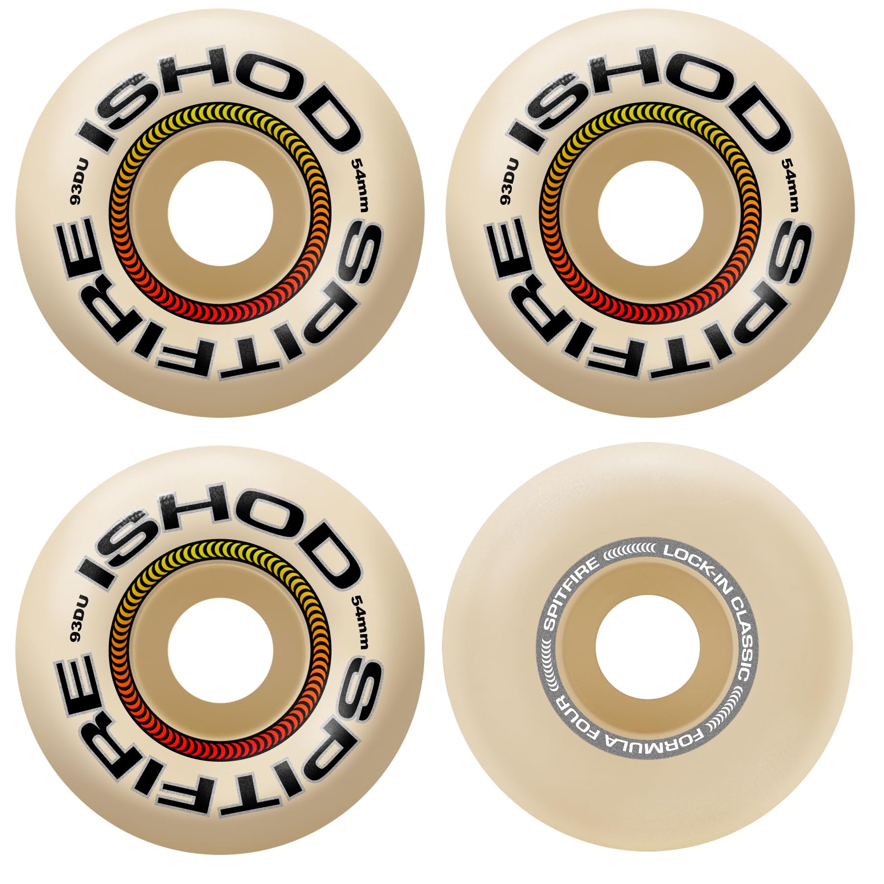 Spitfire 54mm F4 93DU Ishod Lock-In Classic Formula 4 Wheels - White