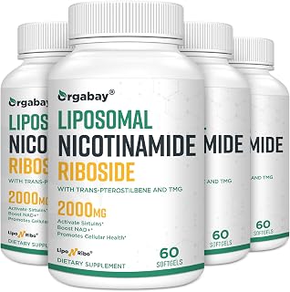 Orgabay Liposomal Nicotinamide Riboside 2000 MG with TMG and Pterostilbene, Boosting NAD+, Support Healthy Aging, 240 Count